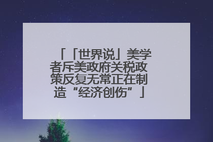 「世界说」美学者斥美政府关税政策反复无常正在制造“经济创伤”