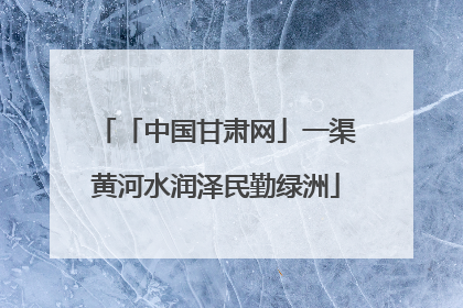 「中国甘肃网」一渠黄河水润泽民勤绿洲