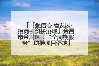 「强信心 看发展·招商引资拼落地」金昌市金川区：“全周期服务”助推项目落地
