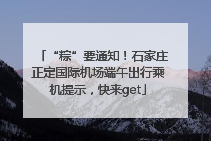 “粽”要通知！石家庄正定国际机场端午出行乘机提示，快来get