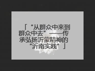 “从群众中来到群众中去”——传承弘扬沂蒙精神的“沂南实践”