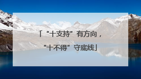 “十支持”有方向，“十不得”守底线