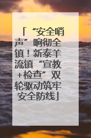 “安全哨声”响彻全镇！新泰羊流镇“宣教+检查”双轮驱动筑牢安全防线