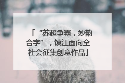 “苏超争霸，妙韵合字”，镇江面向全社会征集创意作品