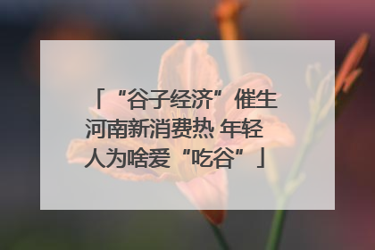 “谷子经济”催生河南新消费热 年轻人为啥爱“吃谷”
