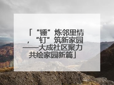 “锤”炼邻里情，“钉”筑新家园——大成社区聚力共绘家园新篇