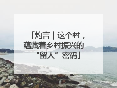 灼言｜这个村，蕴藏着乡村振兴的“留人”密码