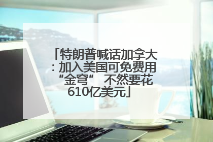 特朗普喊话加拿大：加入美国可免费用“金穹” 不然要花610亿美元
