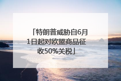 特朗普威胁自6月1日起对欧盟商品征收50%关税