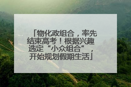物化政组合，率先结束高考！根据兴趣选定“小众组合”，开始规划假期生活