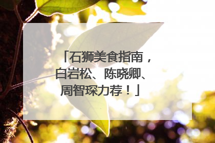 石狮美食指南，白岩松、陈晓卿、周智琛力荐！