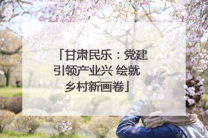 甘肃民乐：党建引领产业兴 绘就乡村新画卷