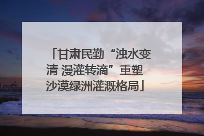甘肃民勤“浊水变清 漫灌转滴”重塑沙漠绿洲灌溉格局