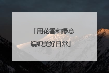 用花香和绿意编织美好日常
