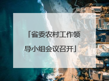 省委农村工作领导小组会议召开