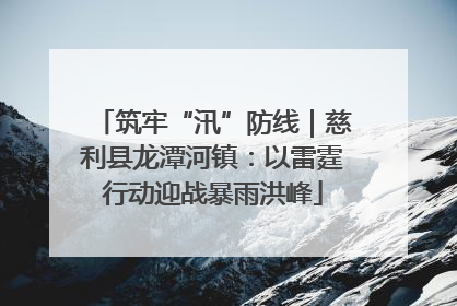 筑牢“汛”防线｜慈利县龙潭河镇：以雷霆行动迎战暴雨洪峰