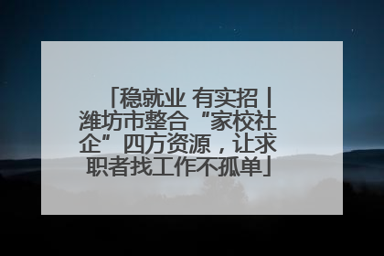 稳就业 有实招丨潍坊市整合“家校社企”四方资源，让求职者找工作不孤单