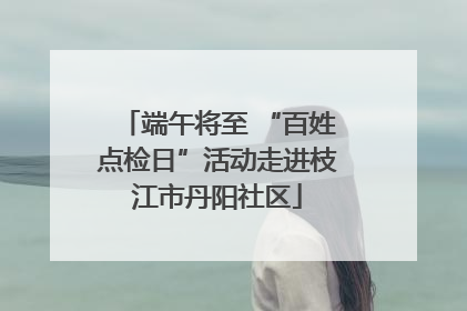 端午将至 “百姓点检日”活动走进枝江市丹阳社区