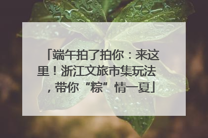 端午拍了拍你：来这里！浙江文旅市集玩法，带你“粽”情一夏