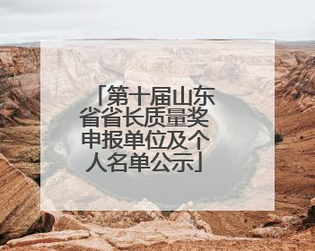 第十届山东省省长质量奖申报单位及个人名单公示