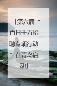 第六届“百日千万招聘专项行动”在青岛启动