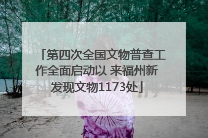 第四次全国文物普查工作全面启动以 来福州新发现文物1173处