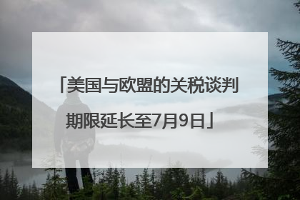 美国与欧盟的关税谈判期限延长至7月9日