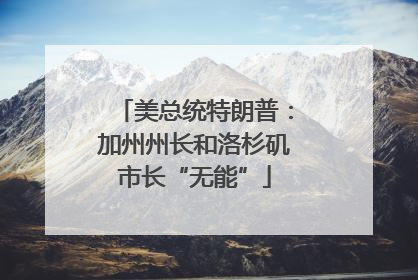 美总统特朗普：加州州长和洛杉矶市长“无能”