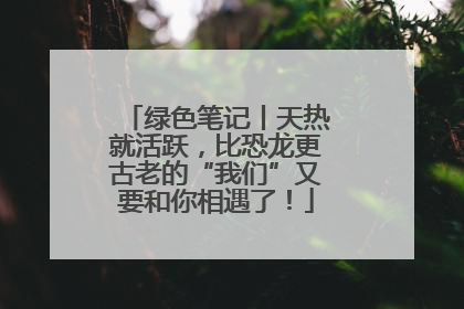 绿色笔记丨天热就活跃，比恐龙更古老的“我们”又要和你相遇了！