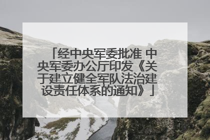 经中央军委批准 中央军委办公厅印发《关于建立健全军队法治建设责任体系的通知》
