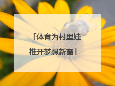 体育为村里娃推开梦想新窗