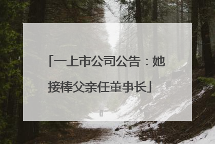 一上市公司公告：她接棒父亲任董事长