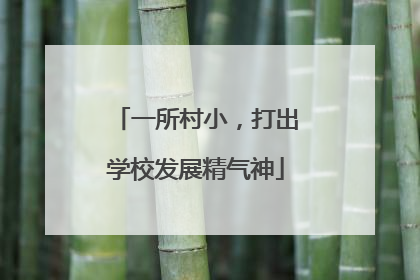 一所村小，打出学校发展精气神