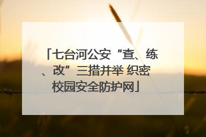 七台河公安“查、练、改”三措并举 织密校园安全防护网