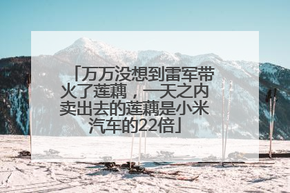 万万没想到雷军带火了莲藕，一天之内卖出去的莲藕是小米汽车的22倍