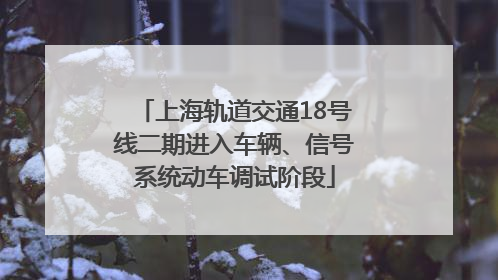 上海轨道交通18号线二期进入车辆、信号系统动车调试阶段