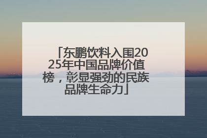 东鹏饮料入围2025年中国品牌价值榜，彰显强劲的民族品牌生命力