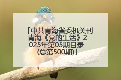 中共青海省委机关刊 青海《党的生活》2025年第05期目录 (总第500期)