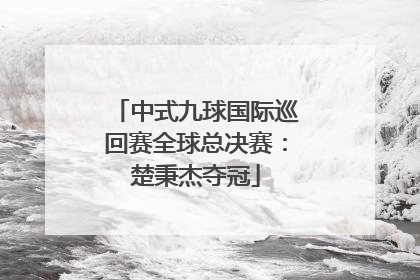 中式九球国际巡回赛全球总决赛：楚秉杰夺冠