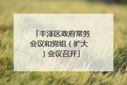 丰泽区政府常务会议和党组（扩大）会议召开
