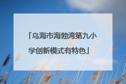 乌海市海勃湾第九小学创新模式有特色