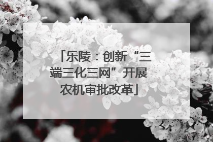 乐陵：创新“三端三化三网”开展农机审批改革