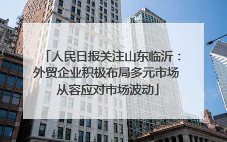 人民日报关注山东临沂：外贸企业积极布局多元市场 从容应对市场波动