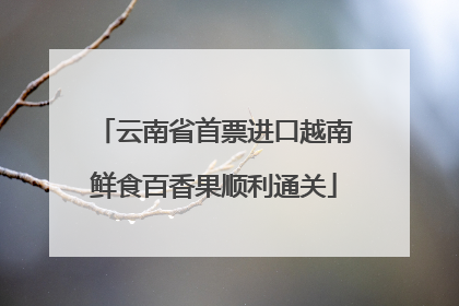 云南省首票进口越南鲜食百香果顺利通关