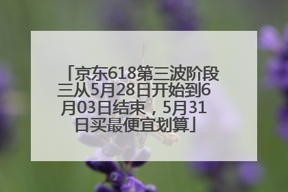 京东618第三波阶段三从5月28日开始到6月03日结束，5月31日买最便宜划算