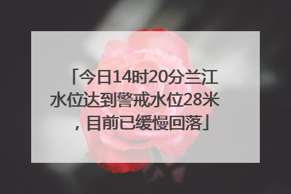 今日14时20分兰江水位达到警戒水位28米，目前已缓慢回落