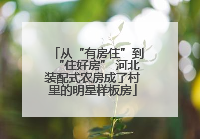 从“有房住”到“住好房” 河北装配式农房成了村里的明星样板房