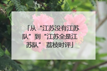 从“江苏没有江苏队”到“江苏全是江苏队” 荔枝时评