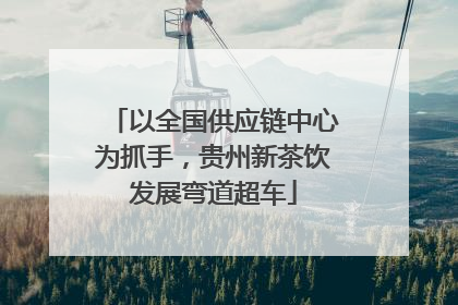 以全国供应链中心为抓手，贵州新茶饮发展弯道超车