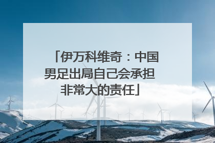 伊万科维奇：中国男足出局自己会承担非常大的责任